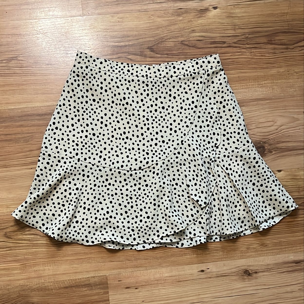 Miami Black and White Ruffled Skater Mini Skirt